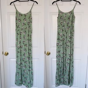 mint green floral maxi dress